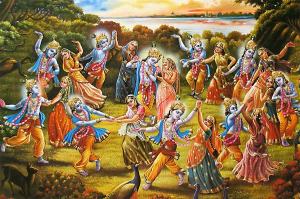 Lord Krishna enjoying Raas Garba